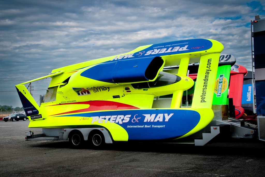 Transporting big hydroplanes is no easy task, but Peters and May have it down 'pat.' © supplied by Peters and May